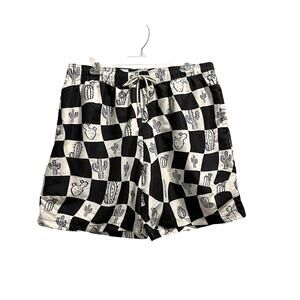 Negative Space Swim Shorts Size XL Cactus Black Checker Trunks